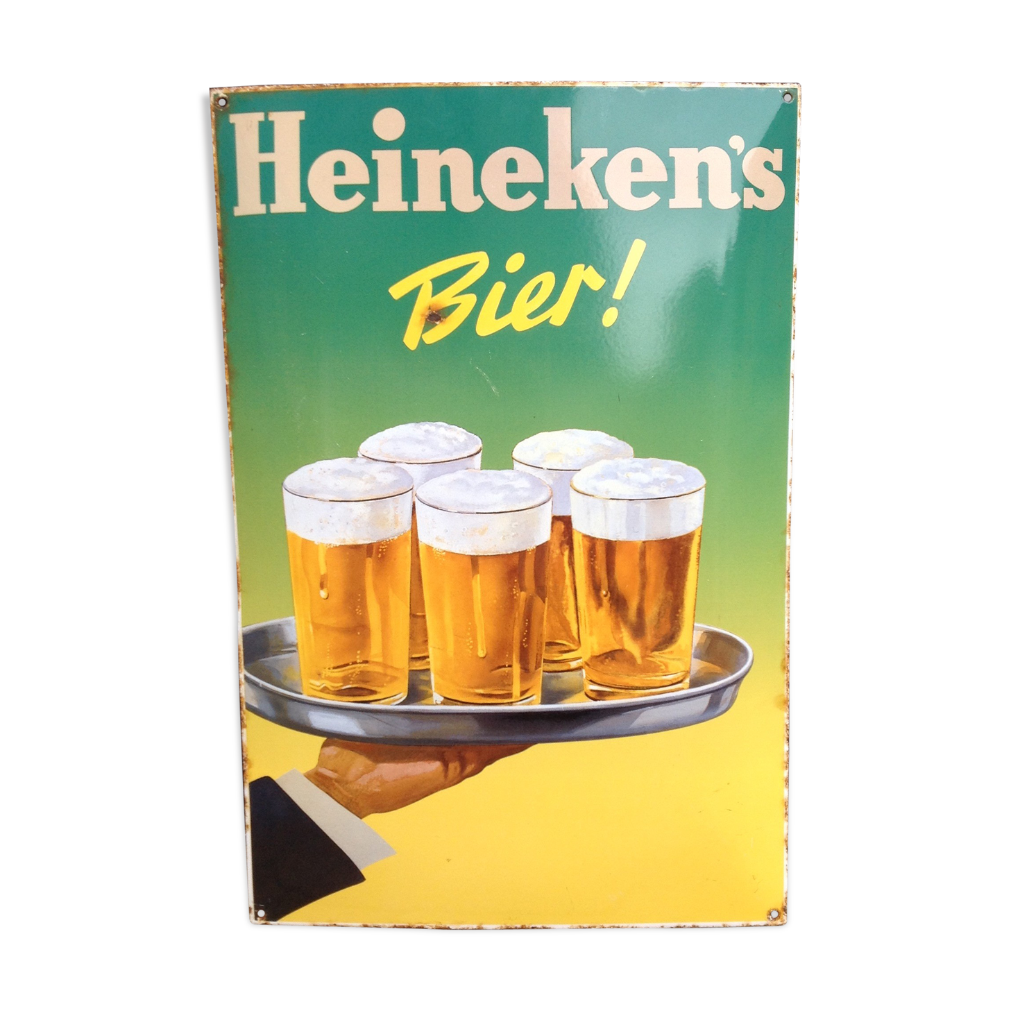 Heineken's enamelled plate