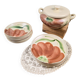 Vintage Salins Rhône service 15 pieces – Large hand-painted flowers