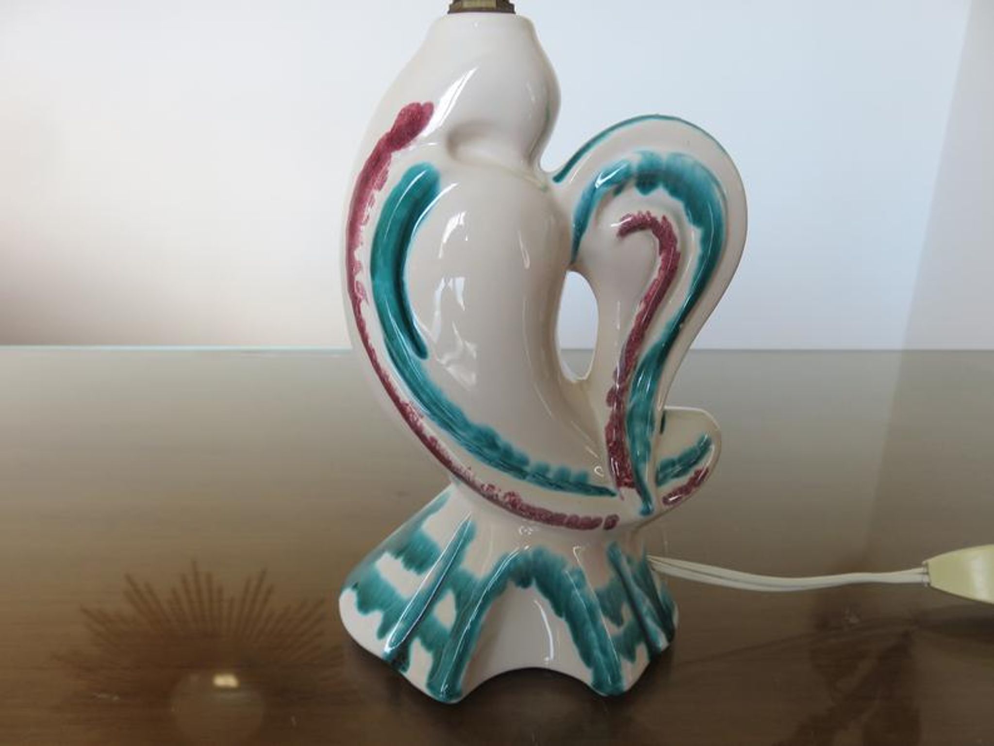Pair of zoomorphic ceramic lamp feet 60s