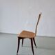 3 plywood chairs with burgundy legs | Italy | 1980s