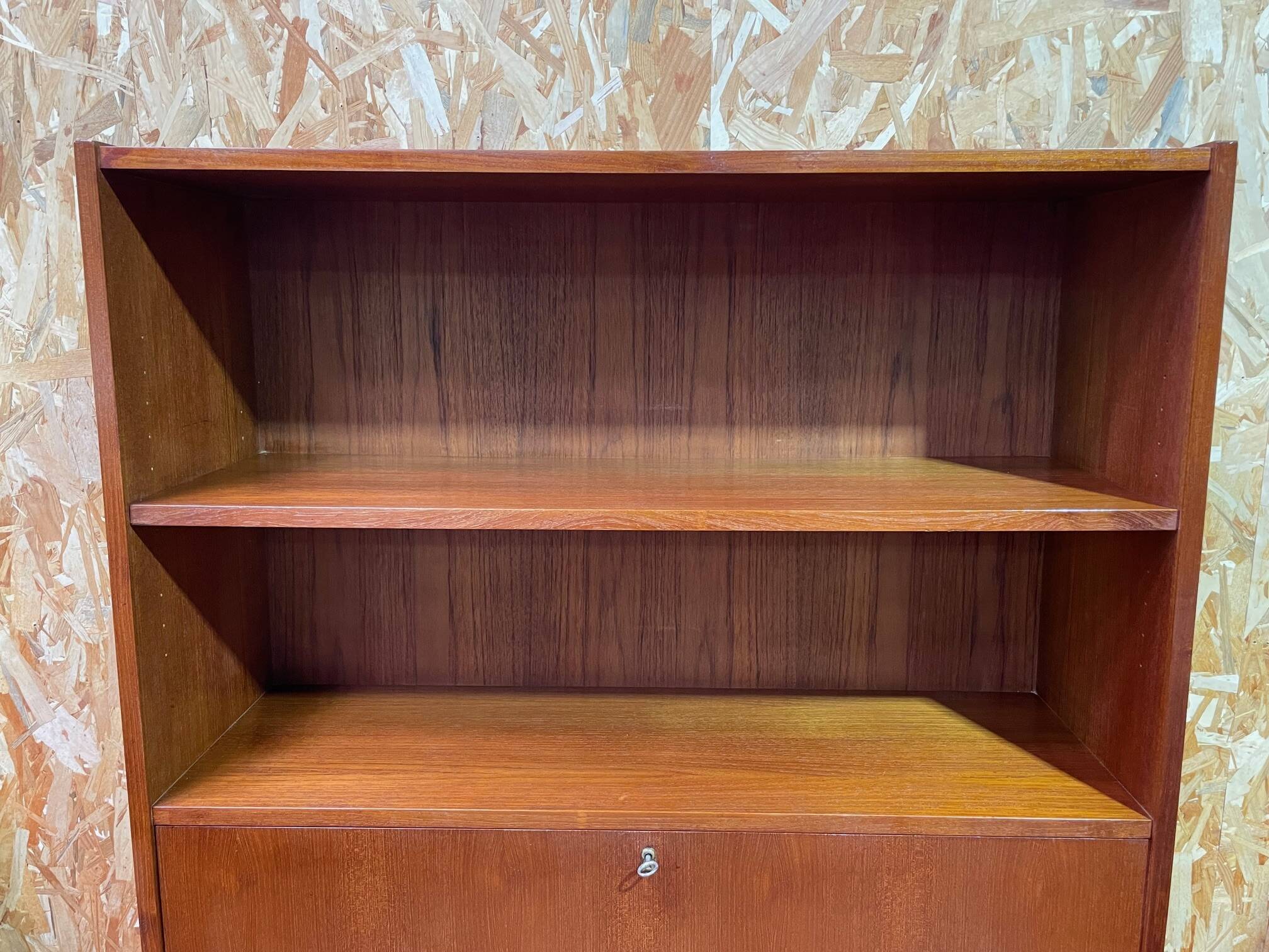 Commode bibliothèque bar scandinave en teck vintage années 60