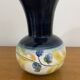 Antique vase jersey pottery ceramic white & black + vintage flower decor