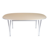 Table à manger Superellipse modèle B616 en stratifié gris par Piet Hein