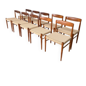 Set of 10 chairs by Henry Walter Klein