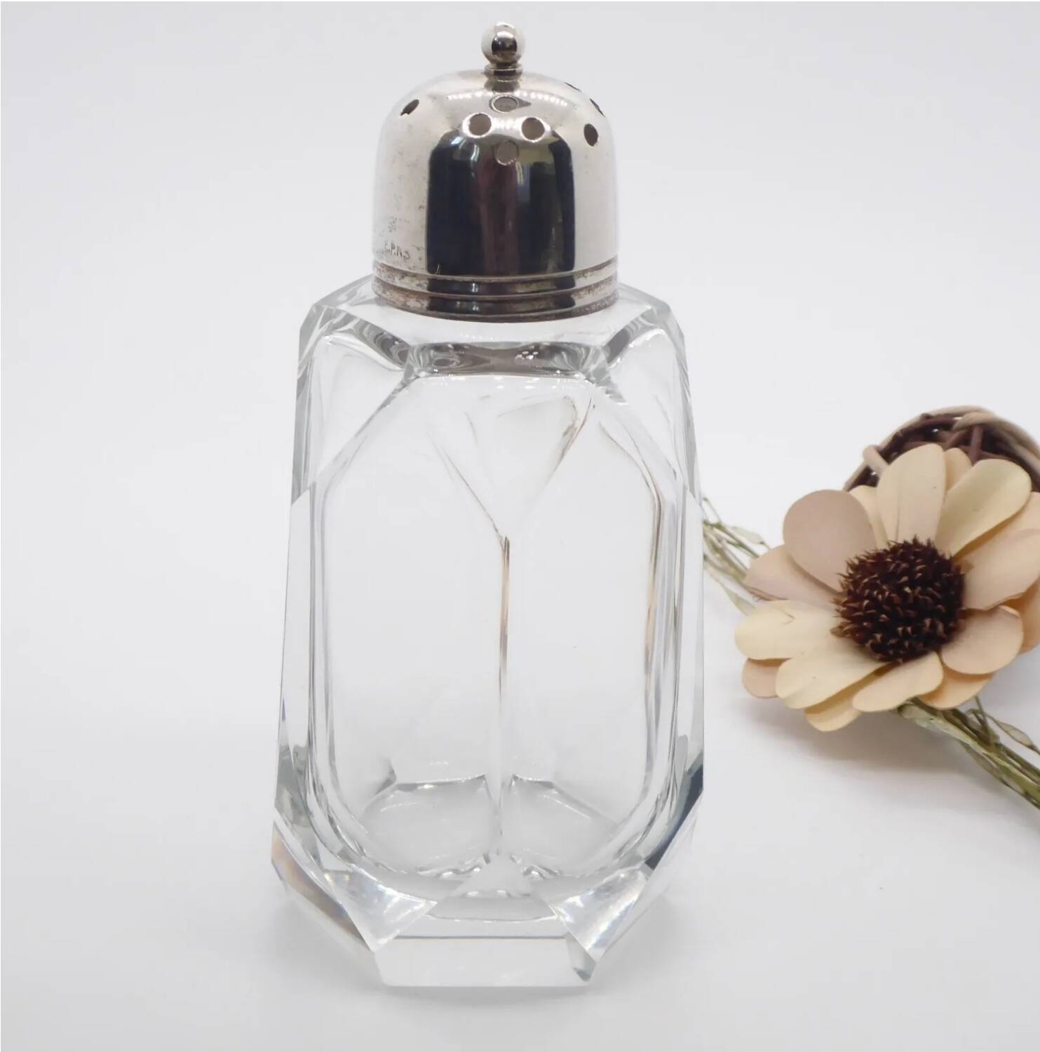 Saupoudreuse sucrier en cristal epns