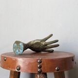Vintage bronze hand sculpture ring sizer handcrafted decorative object