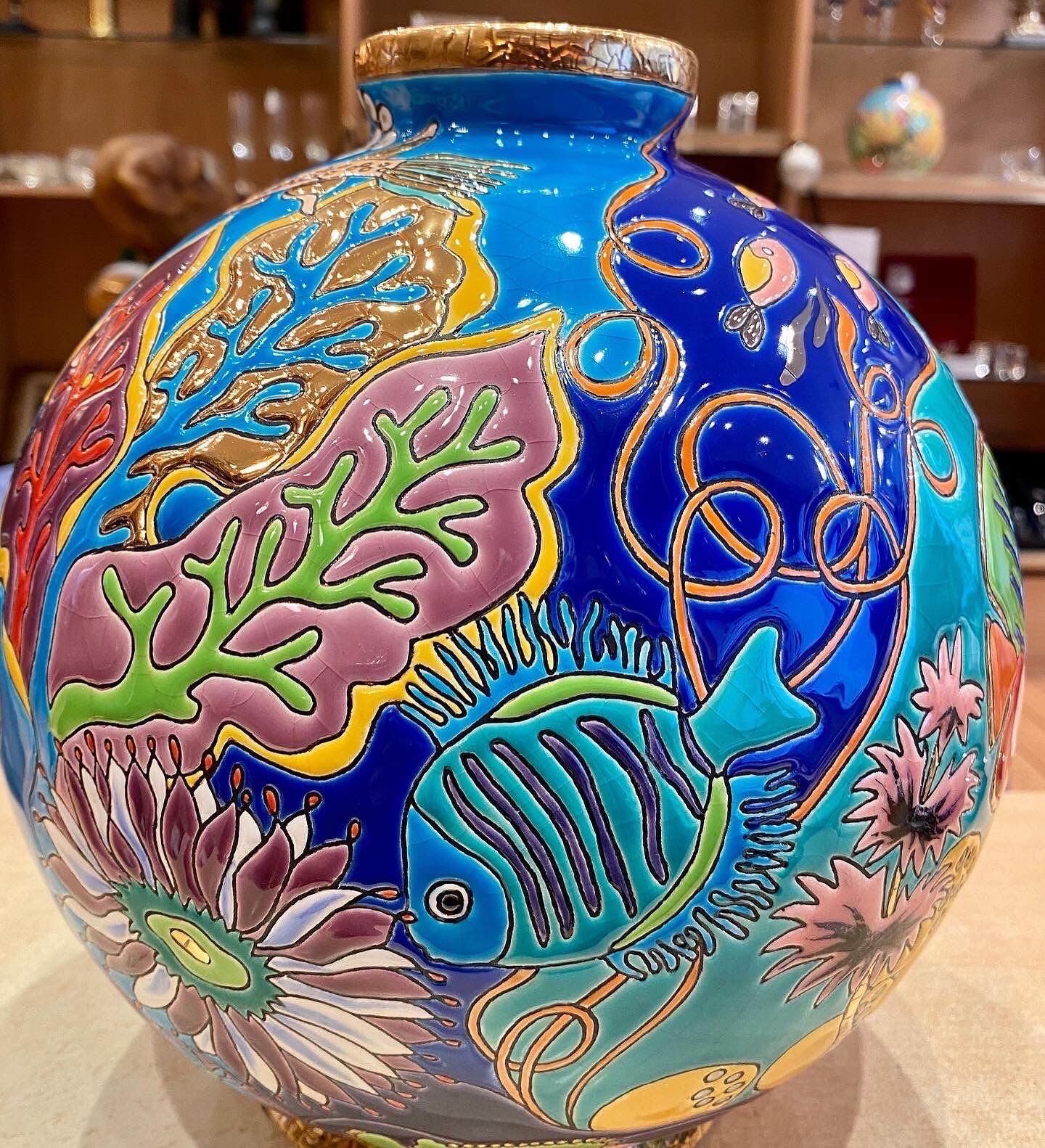 Vase boule Émaux de Longwy