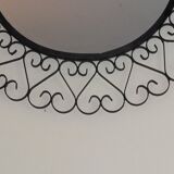 Vintage twisted iron mirror, 1950s, 39cm