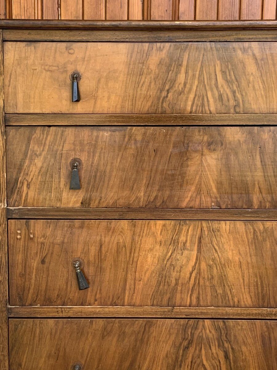 Antique walnut bedroom chest of drawers