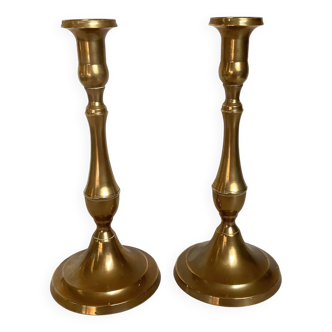 Pair of brass candlesticks