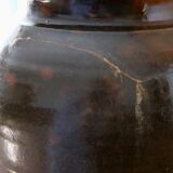 Old glazed terracotta pot