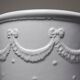 Decorative cache-pot in white faience, vintage shabby chic from Bassano, Italy.