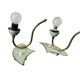 Set of 2 vintage rockabilly table lamps in mint green