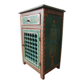 Hand painted wooden bedside table