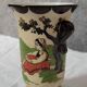 Hendaye Gaitaud: vase with Basque decoration signed under the heel