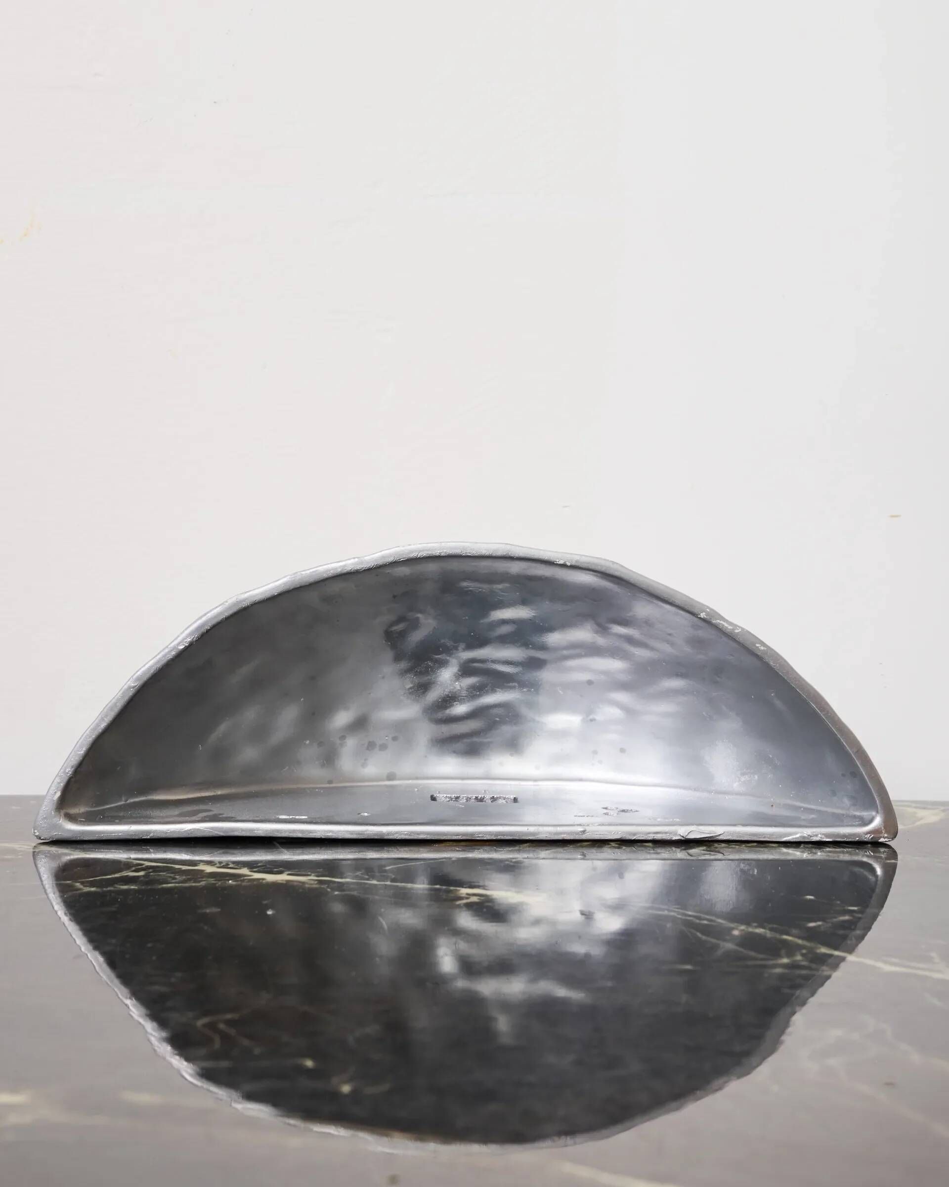 Organic silvered ceramic wall light, France, 1970-1980