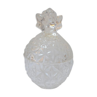 Bonbonnière ananas en verre taillé cristal