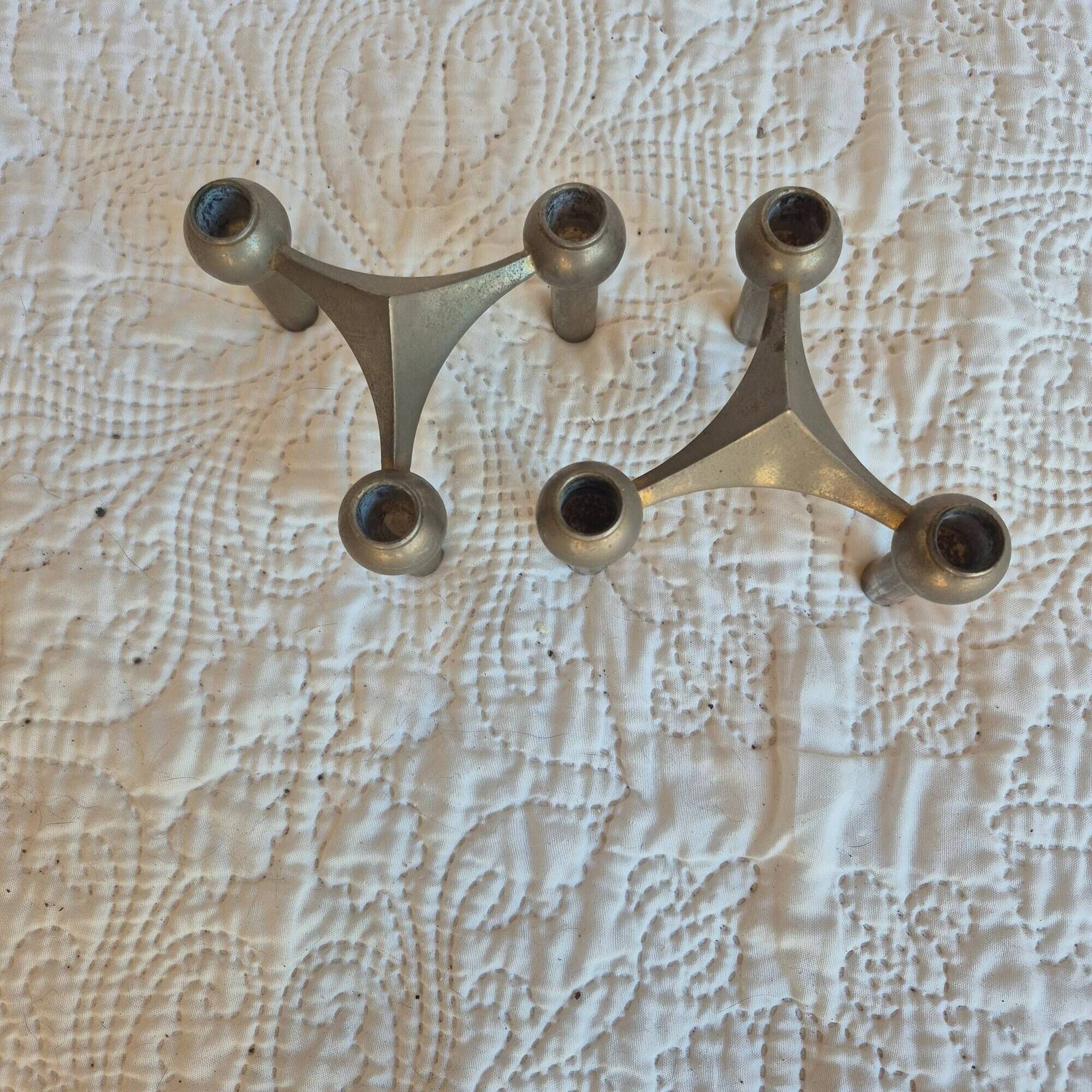 Pair of modular vintage candlesticks – attributed to Nagel S22
