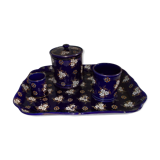 Set tray and its vases in earthenware