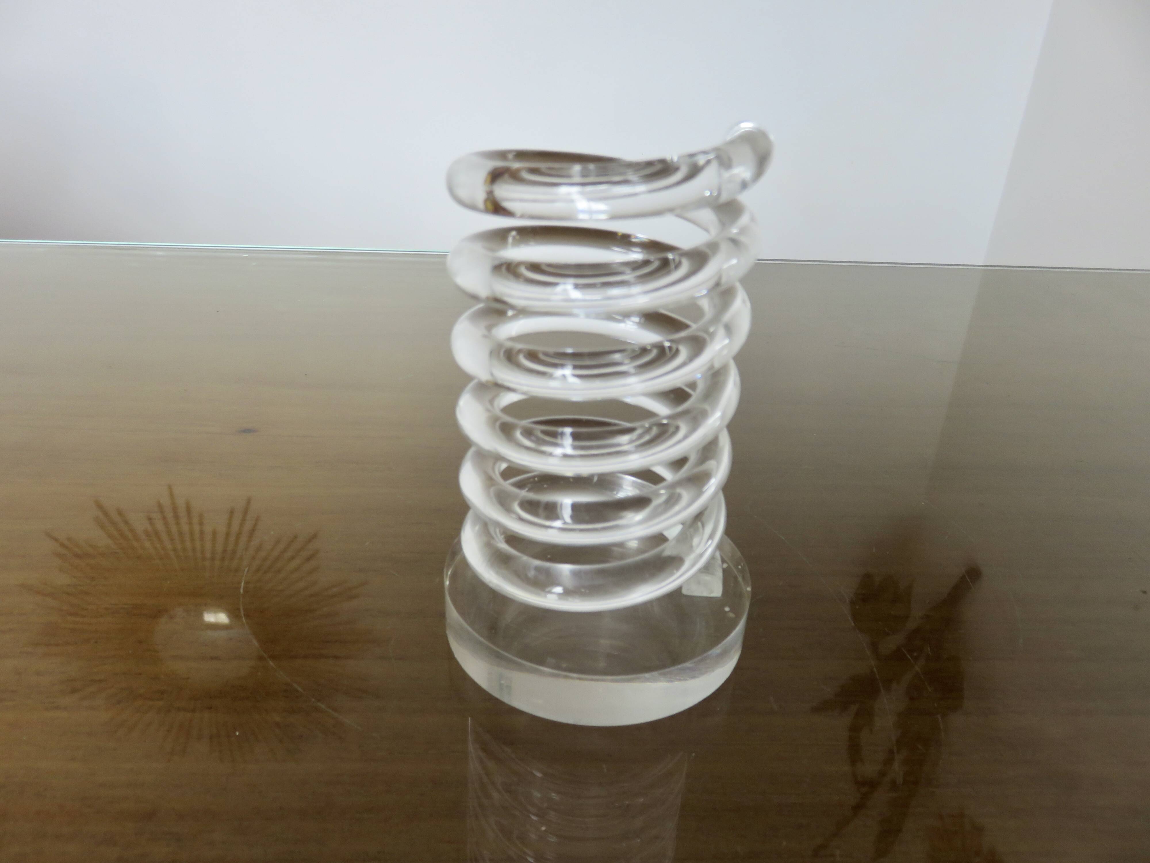 Spring pencil holder in plexiglass 70s 80s