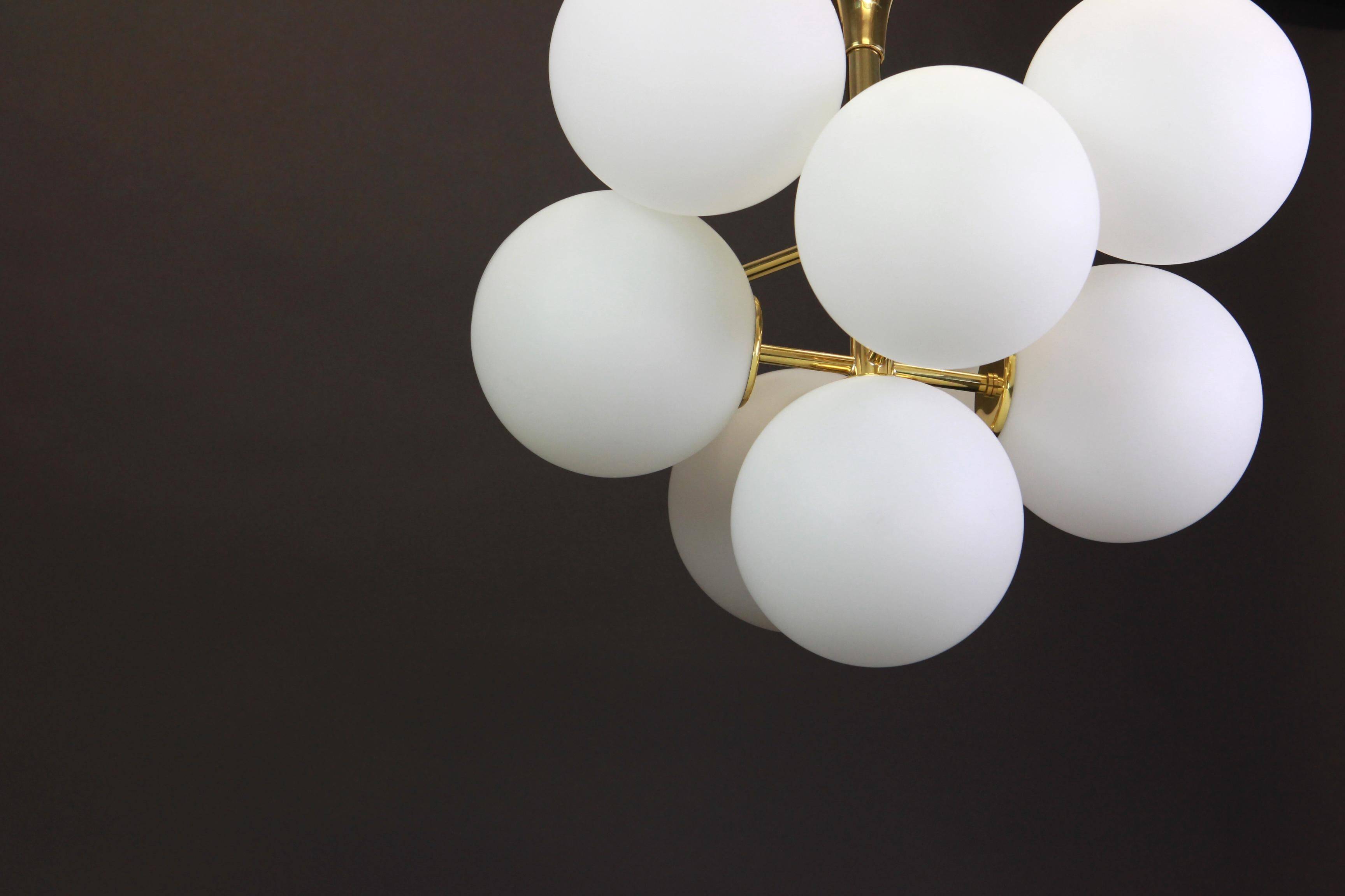 Atomic Brass Chandelier, Switzerland, 1960s