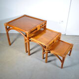 Rattan trundle table 1980