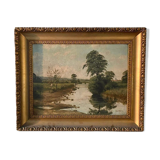 Countryside landscape Oil on canvas of the French school 20th century