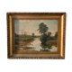 Paysage de campagne huile sur toile de l'école française 20ème siècle