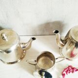 Coffee pot, teapot, sugar bowl and art deco milk pot