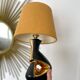 Vintage 50s black and gold ceramic lamp