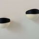 Pair of vintage wall lights, white and black Perspex, Sweden 1970