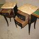 Paire de chevets de style Louis XV relooking Shou sugi ban