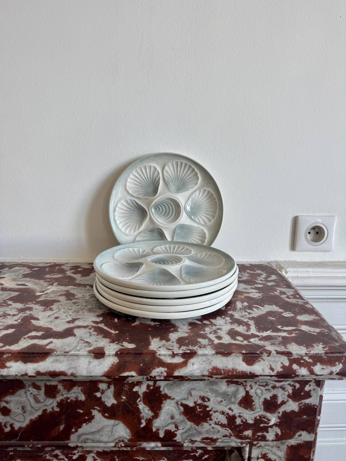 Moulin des Loups earthenware oyster plates