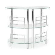 Bar in tempered glass and chrome L.120 x l.45 x H.107