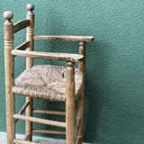 High straw chair for children