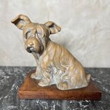 Terracotta dog signed R. Pollin