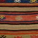 Tapis vintage Kilim rayé rouge et orange