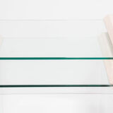 Tables gigage vintage en verre et travertin