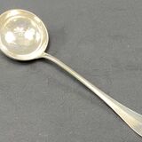Silver-plated cream ladle signed christofle, baguette rush model