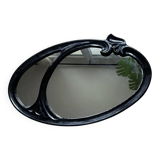 Miroir ovale en fonte d’acier décor art nouveau