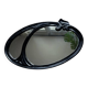 Oval cast steel mirror with Art Nouveau decor