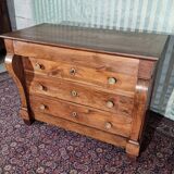 Restoration Walnut Chest of Drawers, 19th Century - Louis Style