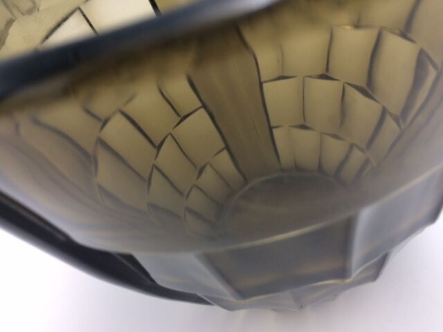 Art deco moulded glass vase