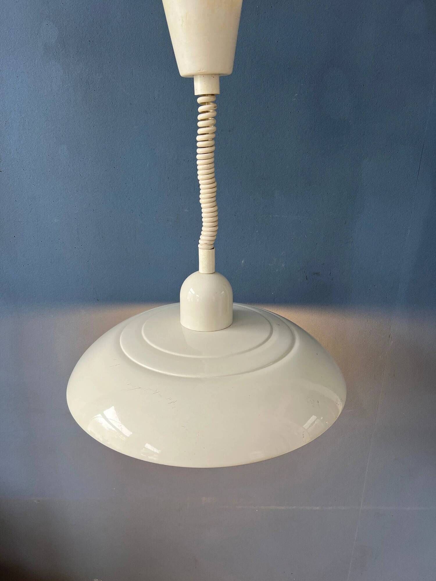 Suspension vintage Space Age en métal beige