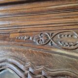 Louis XV period 18th century two-part sideboard in solid oak with glass