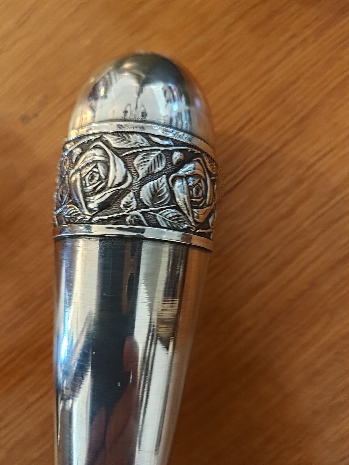 Pair of silver metal vases