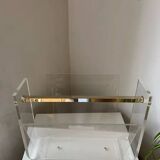 Magazine rack designed by DAVID LANGE for Roche Bobois, "OMEGA" vintage model