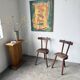 Pair of Savoyard tripod chairs, folk art, oak.