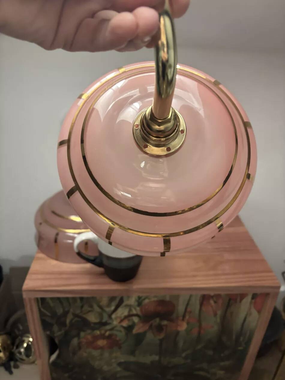 Pair of pink wall sconces