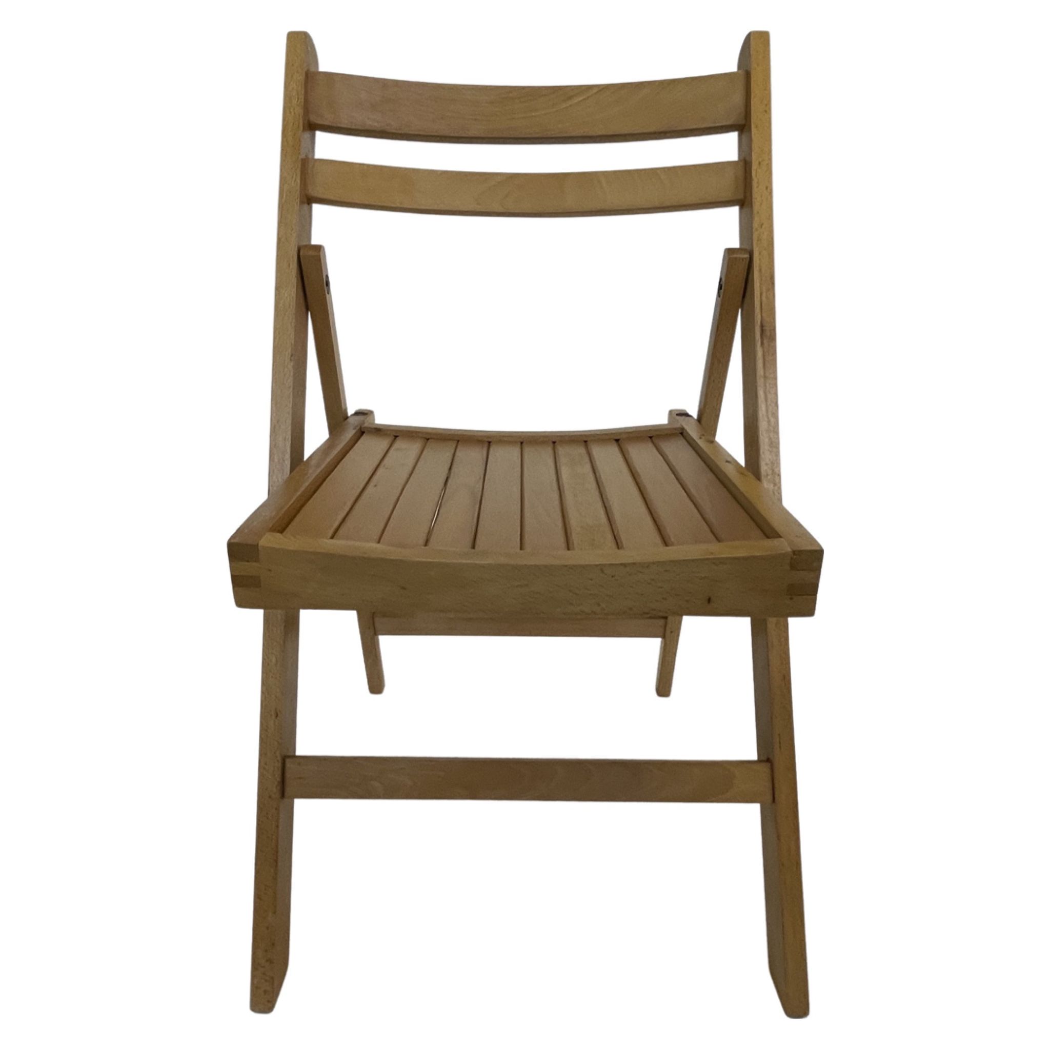 Set of four vintage wooden folding chair minimalism design 60s